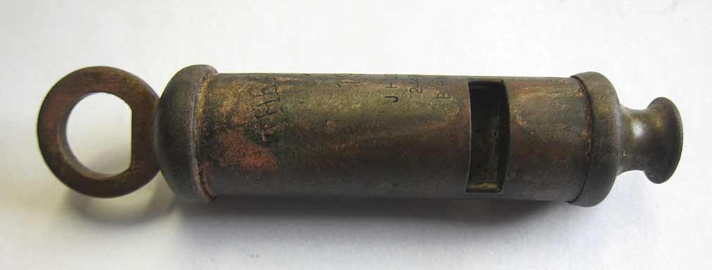 WW2 Army Brass Whistle Aged