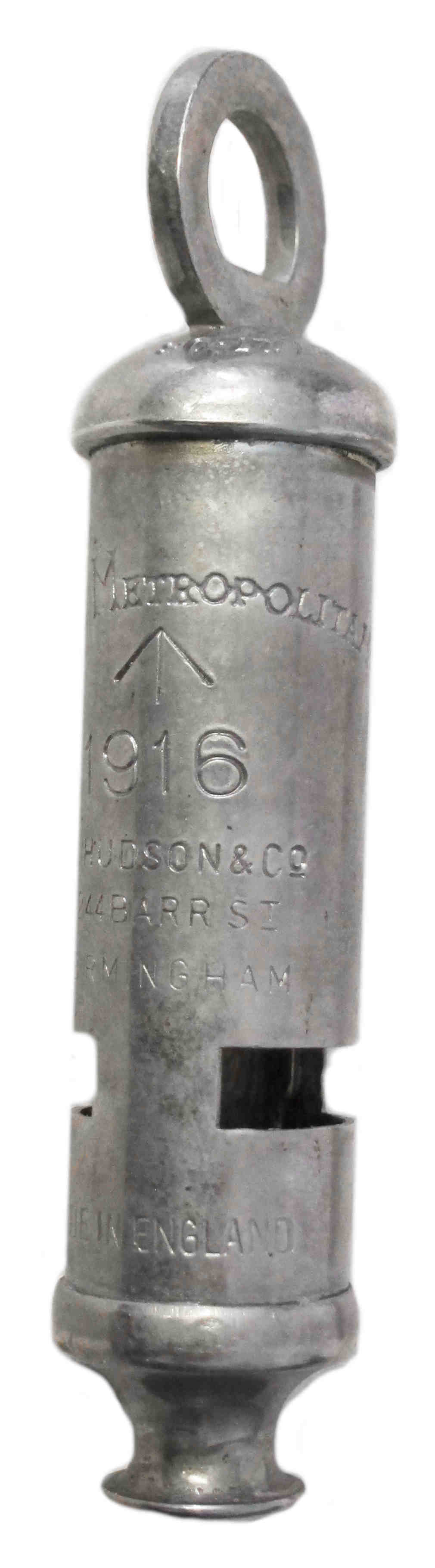 WW1 The Metropolitan Officer & NCO Whistle Nickel Distressed