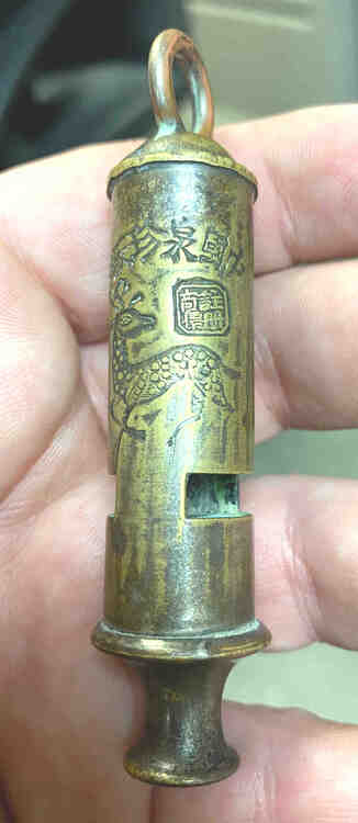 Chinese made whistle found in the Pacific dates to WW2 Period.